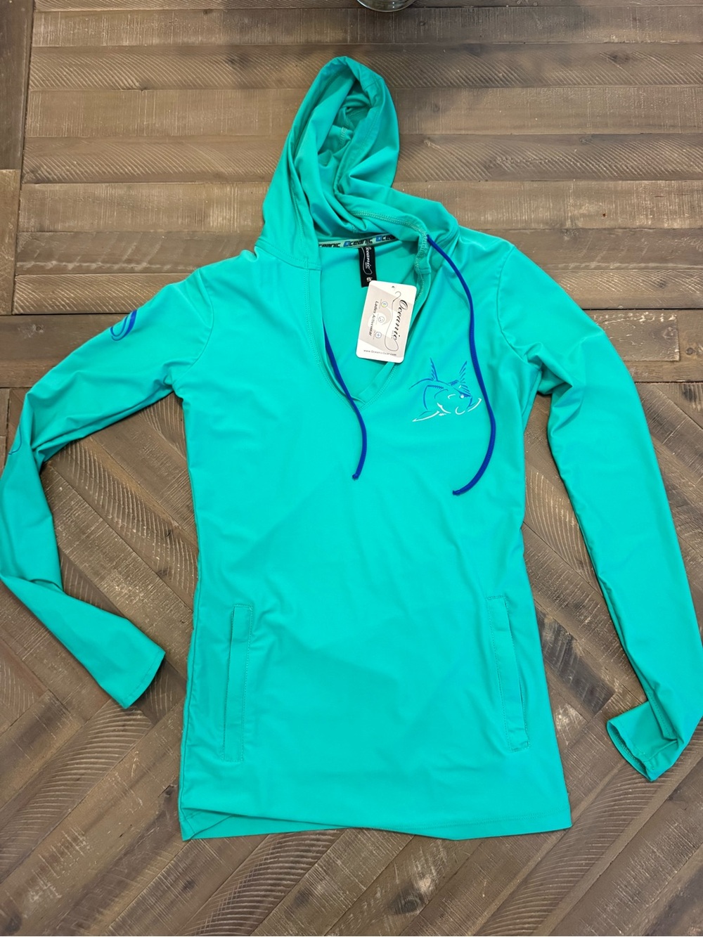 Women’s Hooded Swim top and capri matching bottoms - Teal
